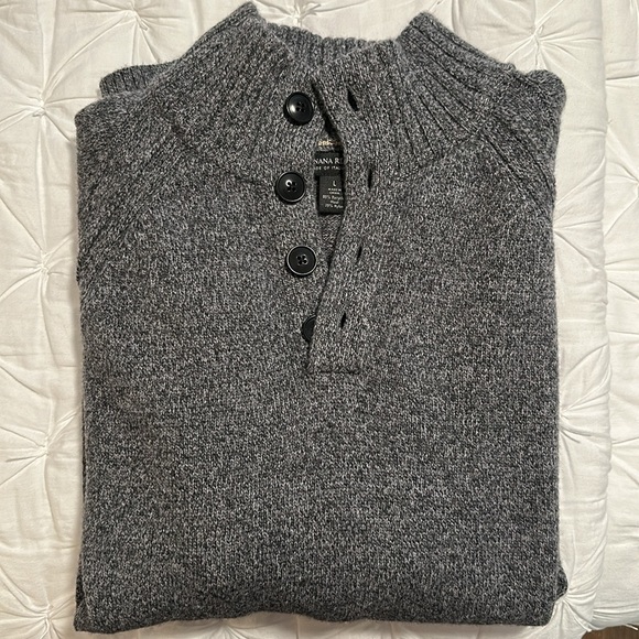 Banana Republic Novara Mock-Neck Sweater Gray - Picture 1 of 4